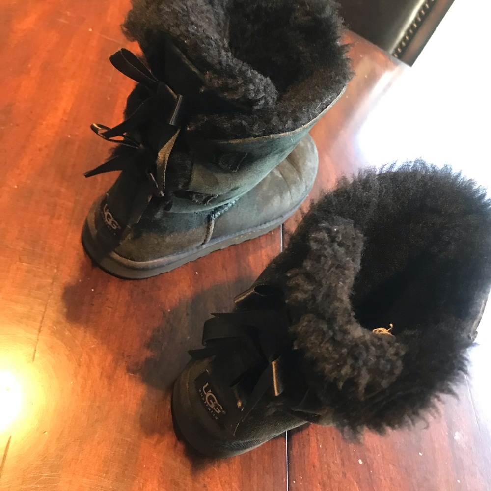 Black UGG bow tie boots